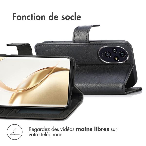 imoshion Étui de télephone portefeuille de luxe Honor 200 Pro - Noir