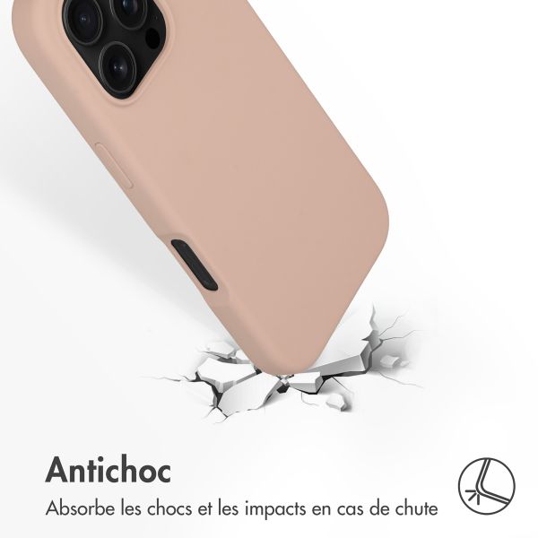 Accezz Coque Liquid Silicone avec MagSafe Apple iPhone 16 Pro - Rose
