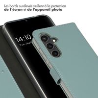 Selencia Étui portefeuille en cuir véritable Samsung Galaxy S23 FE - Air Blue