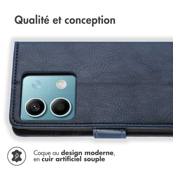 imoshion Étui de télephone portefeuille de luxe Xiaomi Redmi Note 13 (5G) - Bleu foncé