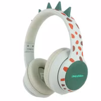 imoshion Casque sans fil pour enfants Dino LED Light - Limiteur de décibels - Avec câble AUX - Brown / Orange