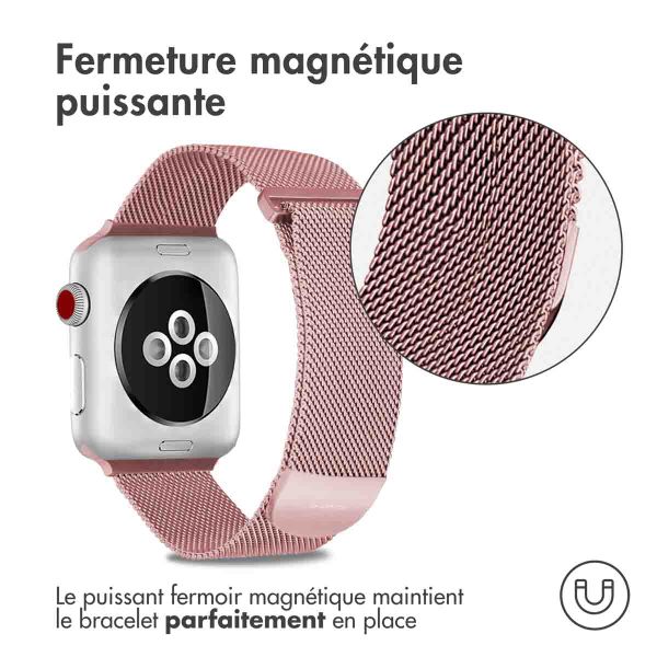 imoshion Bracelet magnétique milanais Apple Watch | 44/45/46/49 mm - Taille S - Rose