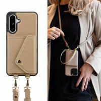 Selencia Coque de télephone Sera avec cordon et porte-cartes enveloppe Samsung Galaxy A36 / A56 - Taupe