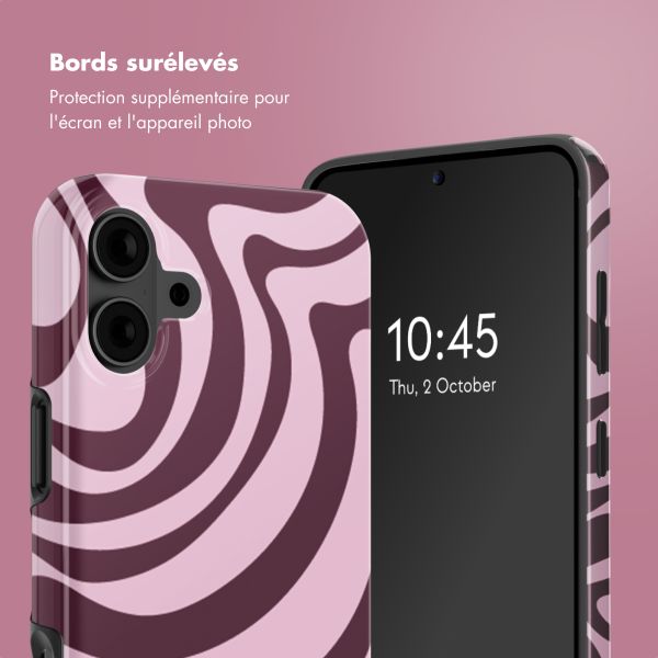 Selencia Coque arrière Vivid avec MagSafe Apple iPhone 16 - Wavy Swirl Pink Plum
