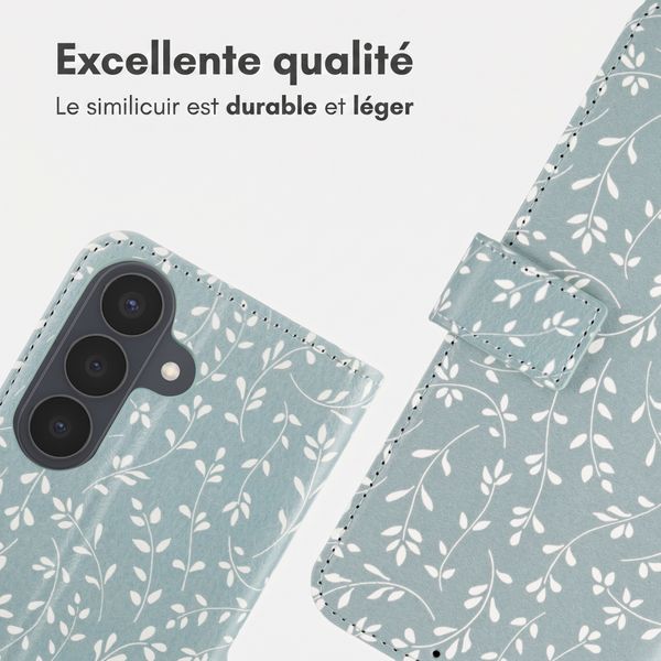 imoshion Étui de télephone portefeuille Design Samsung Galaxy S26 - Smoke Green Flowers