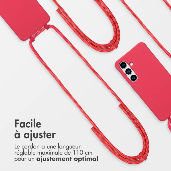imoshion Coque arrière Color avec cordon amovible et MagSafe Samsung Galaxy S25 / S24 - Red Raspberry