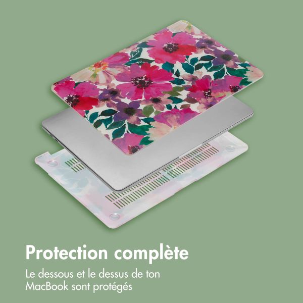 imoshion Coque Design Laptop Apple MacBook Pro 16 pouces (2021 / 2023 M3 / 2024 M4 / 2026 M5) - Floral Water Color