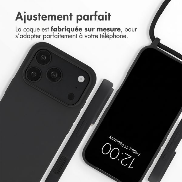 imoshion Coque en silicone avec cordon Apple iPhone 18 Pro / 17 Pro - Noir