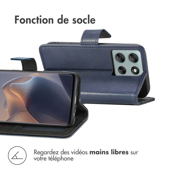 imoshion Étui de télephone portefeuille de luxe Motorola Moto G86 Power - Bleu foncé