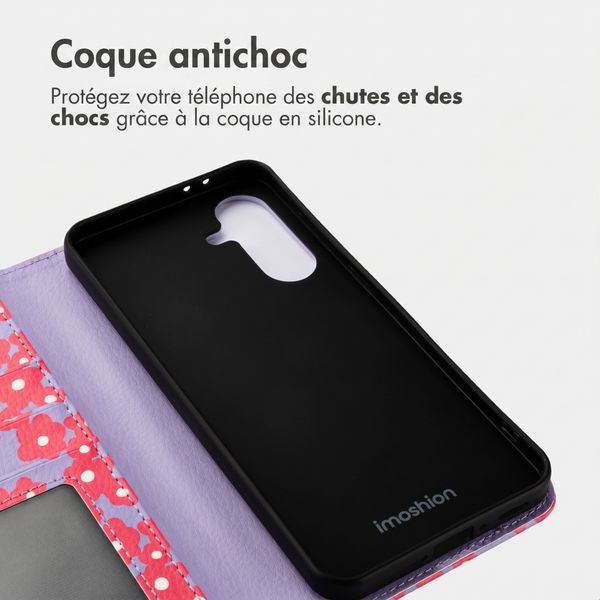 imoshion Étui de télephone portefeuille Design Samsung Galaxy A56 - Dusty Rose Blossoms