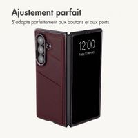 imoshion Étui arrière MagSafe en cuir synthétique avec porte-cartes Samsung Galaxy Z Fold 8 Ultra - Wine Red