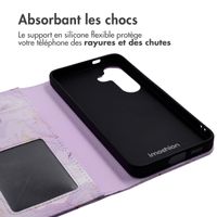 imoshion Étui de télephone portefeuille Design Samsung Galaxy S24 - Purple Marble