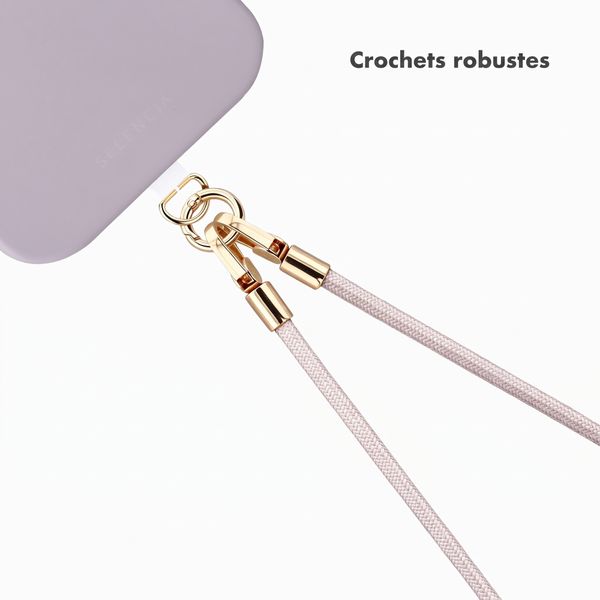 Selencia Cordon universel pour téléphone avec 2 crochets - réglable - Muted Mauve