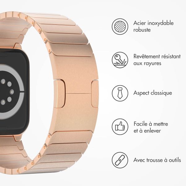Selencia Bracelet à maillons en acier Apple Watch | 44/45/46/49 mm - Rose Doré