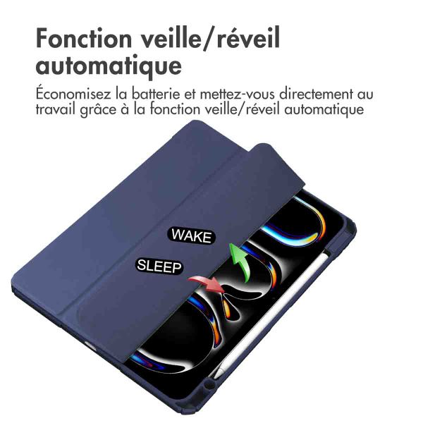 imoshion Coque tablette rigide Trifold Apple iPad Pro 11 (2024) M4 - Bleu foncé
