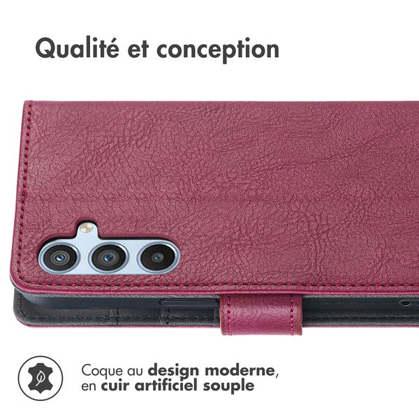 imoshion Étui de télephone portefeuille de luxe Samsung Galaxy A14 (5G/4G) - Bordeaux