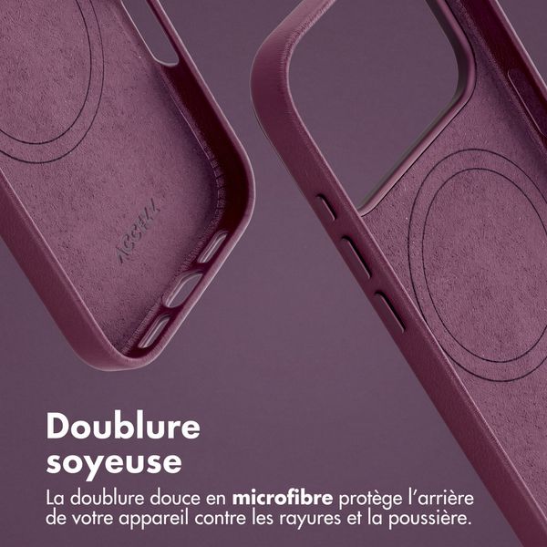Accezz Coque arrière en cuir avec MagSafe Apple iPhone 18 Pro / 17 Pro - Heath Purple