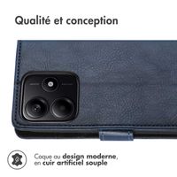 imoshion Étui de télephone portefeuille de luxe Xiaomi Redmi Note 14 (5G) - Bleu foncé
