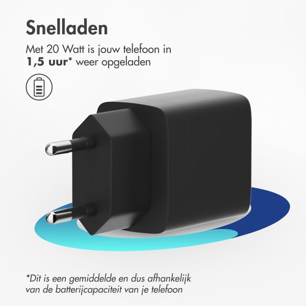 imoshion Adaptateur secteur 20 watts | USB-C - Noir