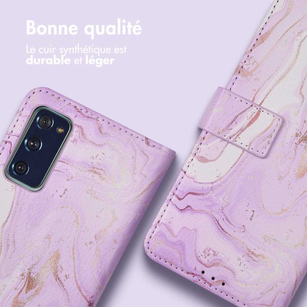 imoshion Étui de télephone portefeuille Design Samsung Galaxy S20 FE - Purple Marble