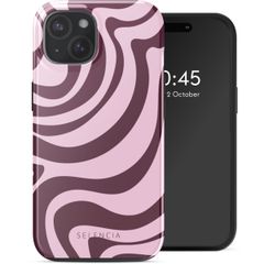 Selencia Coque arrière Vivid avec MagSafe Apple iPhone 15 - Wavy Swirl Pink Plum