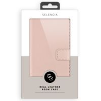 Selencia Étui portefeuille en cuir véritable Samsung Galaxy A51 - Dusty Pink