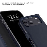 Selencia Étui portefeuille en cuir véritable Apple iPhone 18 Pro Max / 17 Pro Max - Bleu