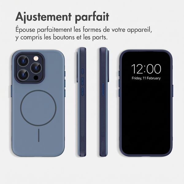 imoshion Coque arrière Color avec Thin MagSafe Ring Apple iPhone 15 Pro - Bleu foncé
