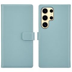 Selencia Étui portefeuille en cuir véritable Samsung Galaxy S25 Ultra - Air Blue