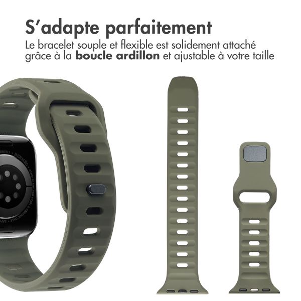 imoshion Bracelet Active Sport en silicone Apple Watch | 38/40/41/42 mm - Blackish Green