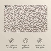 Selencia Coque tablette Sabi avec imprimé léopard Apple iPad 11 (2025) 11 pouces A16 / iPad 10 (2022) 10.9 pouces - Soft Ivory