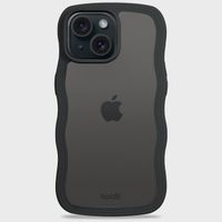 Holdit Coque Wavy Apple iPhone 17e / 16e / 15 / 14 / 13 - Black / Transparent