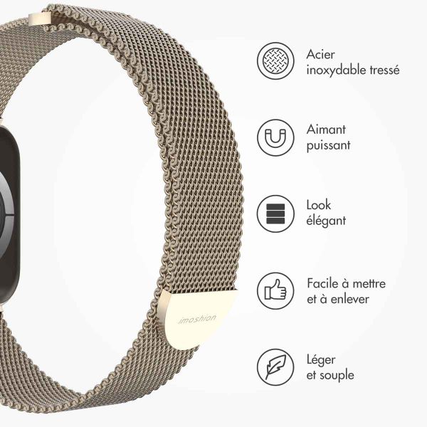 imoshion Bracelet magnétique milanais Apple Watch | 44/45/46/49 mm - Taille S - Starlight