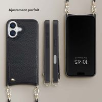 Selencia Coque de télephone Nova avec cordon et porte-cartes Apple iPhone 16 - Noir