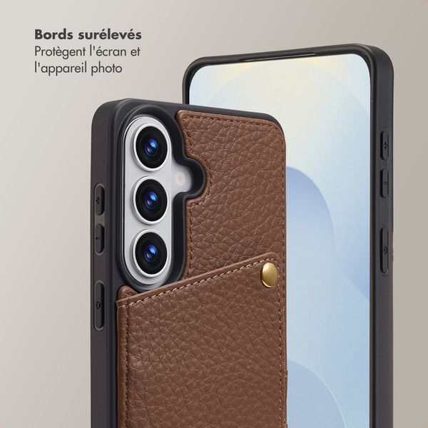 Selencia Coque de télephone Nova avec cordon et porte-cartes Samsung Galaxy S26 - Mocha Brown