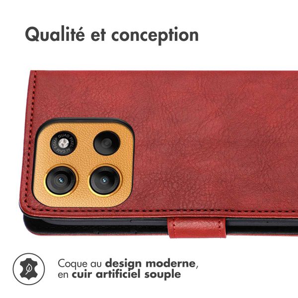 imoshion Étui de télephone portefeuille de luxe Motorola Moto G15 / G15 Power - Rouge