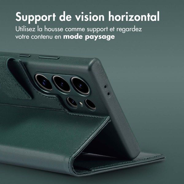 Accezz Étui de télephone portefeuille en cuir 2-en-1 avec MagSafe Samsung Galaxy S24 Ultra - Cedar Green