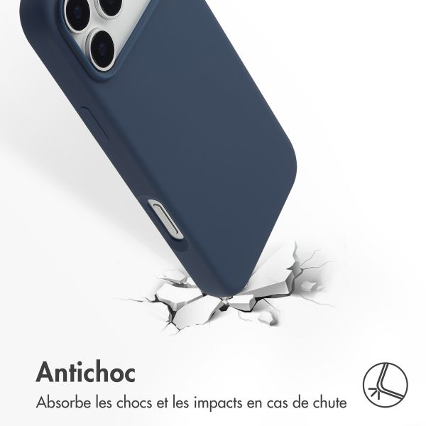 Accezz Coque Liquid Silicone avec MagSafe Apple iPhone 17 Pro Max - Bleu foncé