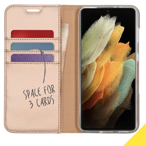 Accezz Étui de télephone Wallet Samsung Galaxy S21 Ultra - Doré
