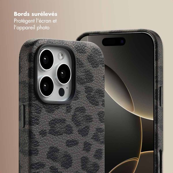 Selencia Coque Sabi imprimé panthère avec MagSafe Apple iPhone 16 Pro Max - Midnight Black
