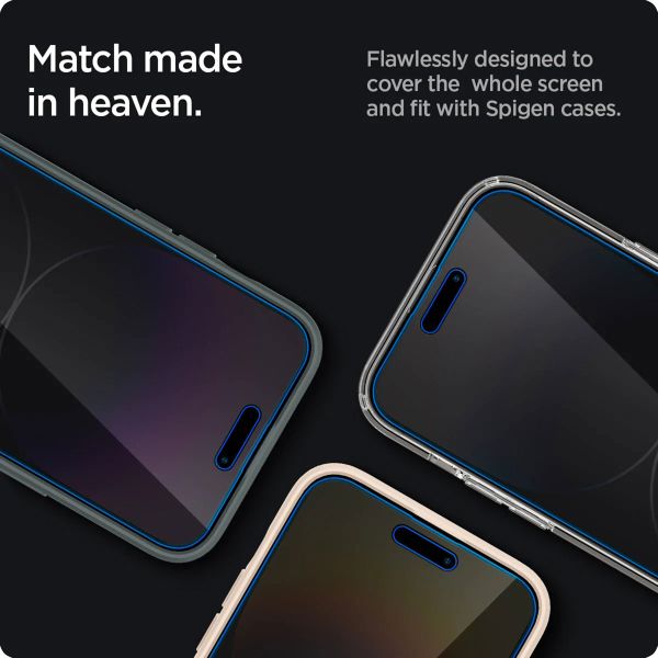 Spigen Protection d'écran en verre trempé GLAStR Privacy Applicator - lot de 2 Apple iPhone 14 Pro