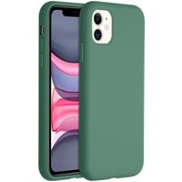 Accezz Coque Liquid Silicone Apple iPhone 11 - Vert foncé