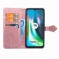 Etui de télephone portefeuille Mandala Motorola Moto E7 Plus / G9 Play - Rose Doré