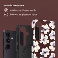 Selencia Coque arrière Vivid avec MagSafe Samsung Galaxy S26 FE - Choco Flower Pop