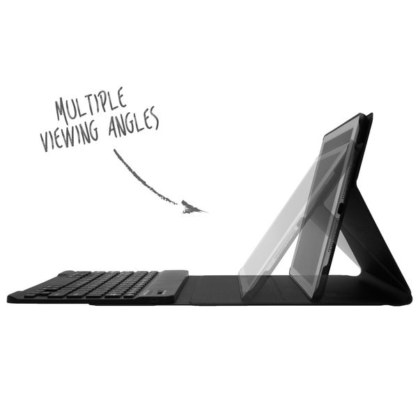 Accezz Étui de tablette portefeuille Bluetooth Clavier Apple iPad 9 (2021) 10.2 pouces / iPad 8 (2020) 10.2 pouces / iPad 7 (2019) 10.2 pouces - AZERTY / FR - Noir