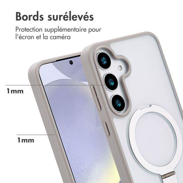 Accezz Coque Ring Stand avec MagSafe Samsung Galaxy S25 Plus - Gris