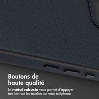 Accezz Coque arrière en cuir avec MagSafe Apple iPhone 17e / 16e - Onyx Black