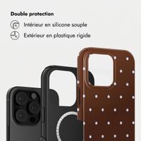 Selencia Coque arrière Vivid avec MagSafe Apple iPhone 16 Pro Max - Happy Dots Chocolate