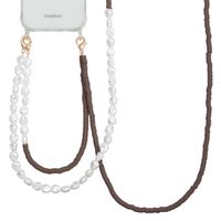 Selencia Ensemble de cordons pour téléphone avec perles et élastiques - Mocha Brown