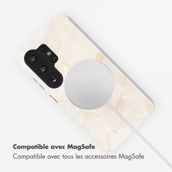 Selencia Coque arrière Vivid avec MagSafe Samsung Galaxy S26 Ultra - Golden Beige Marble